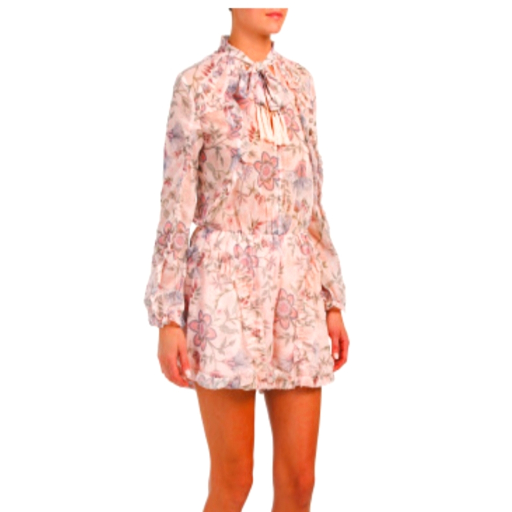 Long Sleeve Tie Neck Romper